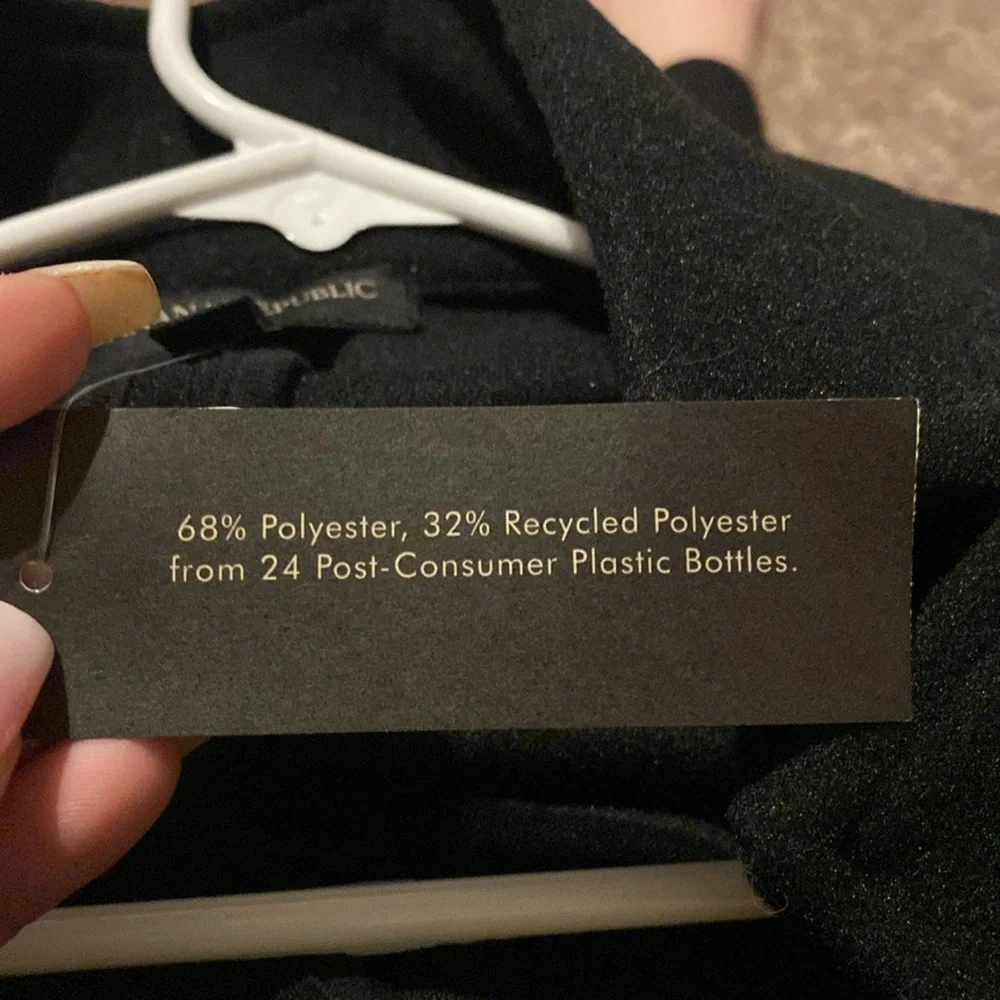 NWT Banana Republic L Black Over Coat - Picture 5 of 5